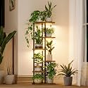 Bamworld Plant Shelf with Grow Light for Indoor Plants Corner 6 Tier