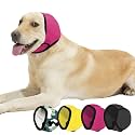 BAMY Swimming Waterproof Dog Ear Muffs,Calming Dog Ears Cover, Pink, L