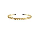 HairBand for Women and Girl | Stylish Claw Clips &amp; Hair Clutch | Cute Pearl Comb Holder(Gold Square Stone Gold HB)