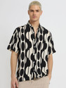 Banana Club Men Printed Casual Black Shirt