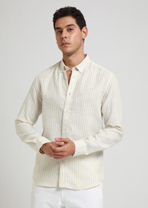 Banana Club Men Self Design Casual Beige