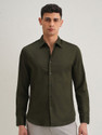 Banana Club Men Solid Casual Brown Shirt