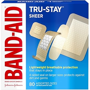 BAND-AID Sheer Strips Assorted 80 Each Pack