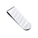 Bandmax Stainless Steel Money Clip for Men Matte Stripes Minimalist Cash Business Card Credit Card Holder Portable Slim Wallet for Pocket Gift for Father Husband Friend