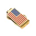 Bandmax American Flag Cash Clip Stainless Steel Black Dollar Cash Clip for Men Minimalist Slim Wallet Gift for Father Husband Patriotic Accessories
