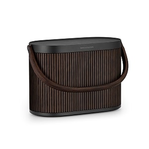bang amp olufsen beosound a5 - powerful portable bluetooth speaker with wi-fi connection carry-strap dark oak
