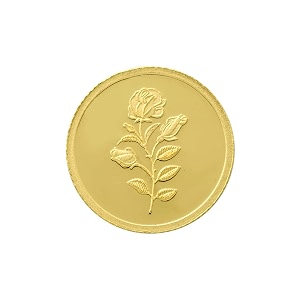 bangalore refinery 5 gram 24k 999 yellow gold rose coin