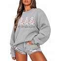 BANGELY Christmas Sweatshirt Women Christmas Tree Cake Graphic Sweater Shirts Xmas Holiday Pullover Cute Long Sleeve Tops
