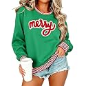 BANGELY Christmas Sweatshirt Women Christmas Tree Cake Graphic Sweater Shirts Xmas Holiday Pullover Cute Long Sleeve Tops