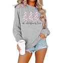 BANGELY Christmas Sweatshirt Women Christmas Tree Cake Graphic Sweater Shirts Xmas Holiday Pullover Cute Long Sleeve Tops