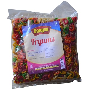 bangvo homemade colorful crunchy alphabet shape fryums ready to fry  papad ready to fry  snack ready to fry 500 gram