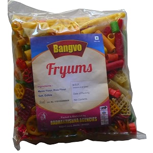 bangvo homemade colorful crunchy mixed shape fryums ready to fry  papad ready to fry  snack ready to fry 500 gram