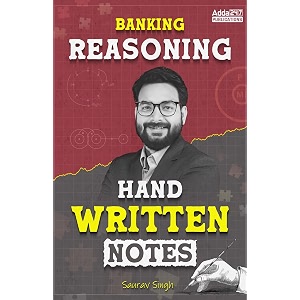 banking reasoning handwritten notes book for sbi  ibps  rbi  sebi and other banking exam by saurav singh english printed edition by adda247