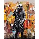 Banksy A Boy Carrying a Backpack Oil Painting Street Graffiti Photo Wall Digital Oil Painting 16 x 20 inch Best Gift for Kids Students Adults Beginner with Brushes and Acrylic Pigment (Frameless)