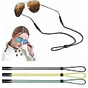 BANSTLE Eyeglasses Holder Strap - 3 Pcs Adjustable Eyewear String Lanyard Retainer - Sunglasses Strap for Men, Women and Kids - Eyeglass Holders Around Neck - Black, Yellow, Green
