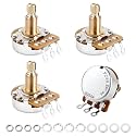 Banworks Brass A250K+B250K (2A2B) M8 Full Sized Guitar Pots 18-Spline Pots