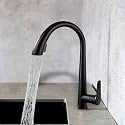 BANZER Kitchen Faucet Pull Out Kitchen Tap Single Hole 360° Rotatable Degree Kitchen Shower Faucet Black for Hot & Cold Water