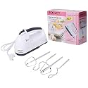 Baoer Electric 7 Speed Hand Mixer 4 Pieces Stainless Blender (180 Watts, White)