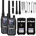 BAOFENG UV-5R Mini Two Way Radio BF-5R Mini Walkie Talkie Wireless Power Adjustable Tiny Size Frequency Copy 999 Channels Type-C Four Colors Portable Ham（2 Pack） (Grey)