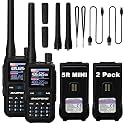 BAOFENG UV-5R Mini Two Way Radio BF-5R Mini Walkie Talkie Wireless Power Adjustable Tiny Size Frequency Copy 999 Channels Type-C Four Colors Portable Ham（2 Pack） (Black)