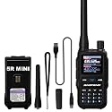 BAOFENG UV-5R Mini Two Way Radio BF-5R Mini Walkie Talkie Wireless Power Adjustable Tiny Size Frequency Copy 999 Channels Type-C Portable Ham Walkie Talkie (Black)