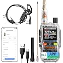 BAOFENG UV5R Mini Transparent Two-Way Radio,Dual Band Ham Radio,5W High Power,App Programming,USB C Charging,999 Channels,NOAA Weather,with Earpiece &amp; Transparent Antenna (1 Pack)