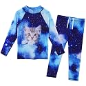 BAOHULU Girls Two Piece Swimsuit Long Sleeve Rash Guard for 2-14 Years