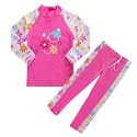 BAOHULU Girls Two Piece Swimsuit Long Sleeve Rash Guard for 2-14 Years