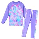 BAOHULU Girls Two Piece Swimsuit Long Sleeve Rash Guard for 2-14 Years