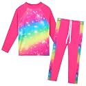 BAOHULU Girls Two Piece Swimsuit Long Sleeve Rash Guard for 2-14 Years