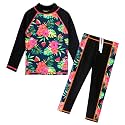 BAOHULU Girls Two Piece Swimsuit Long Sleeve Rash Guard for 2-14 Years