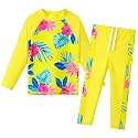 BAOHULU Girls Two Piece Swimsuit Long Sleeve Rash Guard for 2-14 Years
