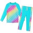 BAOHULU Girls Two Piece Swimsuit Long Sleeve Rash Guard for 2-14 Years