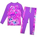 BAOHULU Girls Two Piece Swimsuit Long Sleeve Rash Guard for 2-14 Years