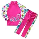 BAOHULU Girls Two Piece Swimsuit Long Sleeve Rash Guard for 2-14 Years