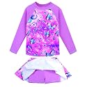 BAOHULU Girls Two-Piece Swimsuits Long Sleeve Rash Guard Bathing Suit 2-14Y