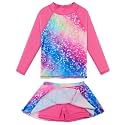 BAOHULU Girls Two-Piece Swimsuits Long Sleeve Rash Guard Bathing Suit 2-14Y