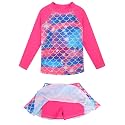 BAOHULU Girls Two-Piece Swimsuits Long Sleeve Rash Guard Bathing Suit 2-14Y
