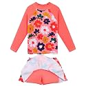 BAOHULU Girls Two-Piece Swimsuits Long Sleeve Rash Guard Bathing Suit 2-14Y