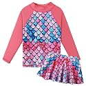 BAOHULU Girls Two-Piece Swimsuits Long Sleeve Rash Guard Bathing Suit 2-14Y