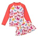 BAOHULU Girls Two-Piece Swimsuits Long Sleeve Rash Guard Bathing Suit 2-14Y