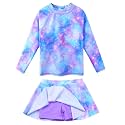BAOHULU Girls Two-Piece Swimsuits Long Sleeve Rash Guard Bathing Suit 2-14Y