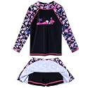 BAOHULU Girls Two-Piece Swimsuits Long Sleeve Rash Guard Bathing Suit 2-14Y
