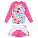 BAOHULU Girls Two-Piece Swimsuits Long Sleeve Rash Guard Bathing Suit 2-14Y