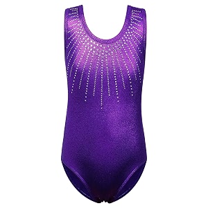 baohulu gymnastics leotards for girls shiny jewels kids athletic apperal dance outfit b199_darkpurple_10a