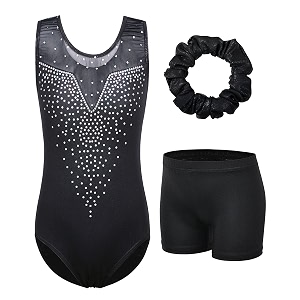 baohulu gymnastics leotards for toddler girls shiny lace spliced dance outfit athletic apparel
