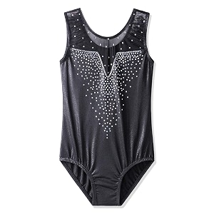 baohulu gymnastics leotards for toddler girls shiny lace spliced dance outfit athletic apparel