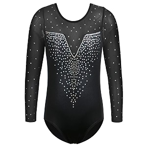 baohulu gymnastics leotards for toddler girls shiny lace spliced dance outfit athletic apparel