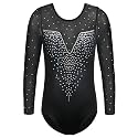 BAOHULU Gymnastics Leotards for Toddler Girls Shiny Lace Spliced Dance Outfit Athletic Apparel