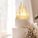 Baquler 4.8" 3D Princess Castle Cake Topper with Nightlight, Colorful Light